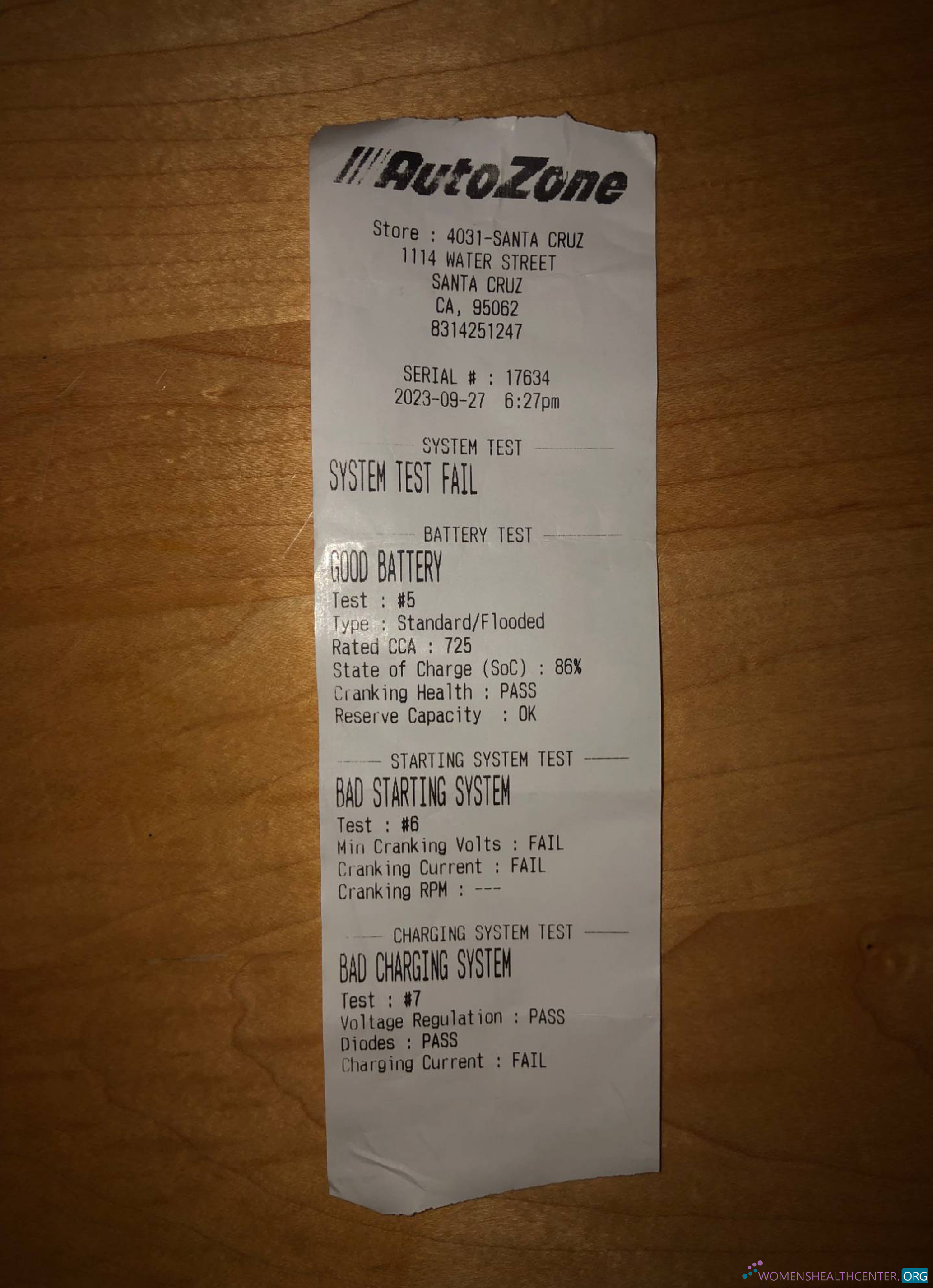 Download Auto Zone payment receipt Photoshop template